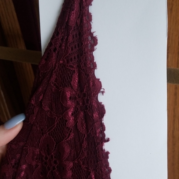Lulu's Sultry Nights Burgundy Lace Bodycon Dress - Picture 8 of 8
